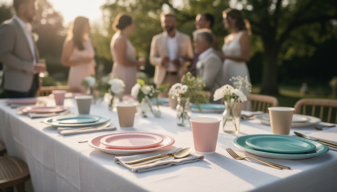 Vaisselle jetable colorée : l&rsquo;accessoire incontournable des mariages modernes