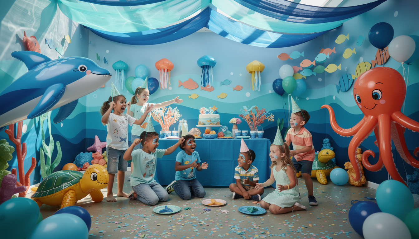 découvrez des idées de jeux captivants pour animer une fête d'enfants sur le thème de l'océan magique et plongez dans un univers sous-marin enchanteur.