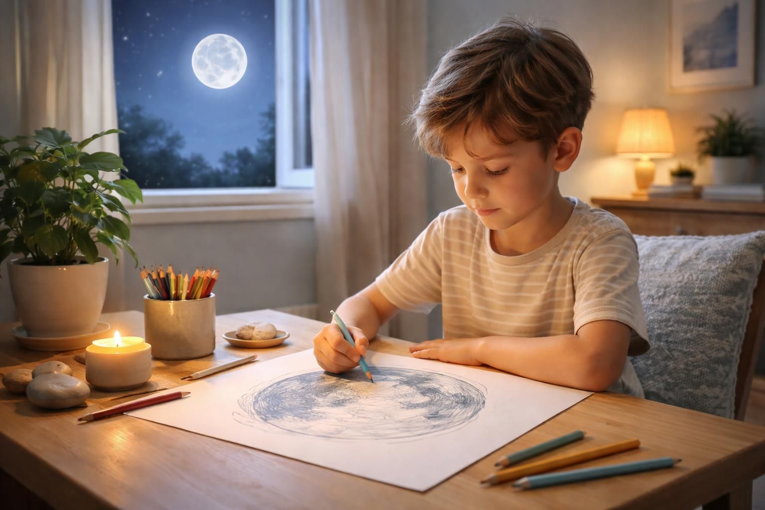 Comment la lune à colorier peut aider à la relaxation et à la pleine conscience des enfants