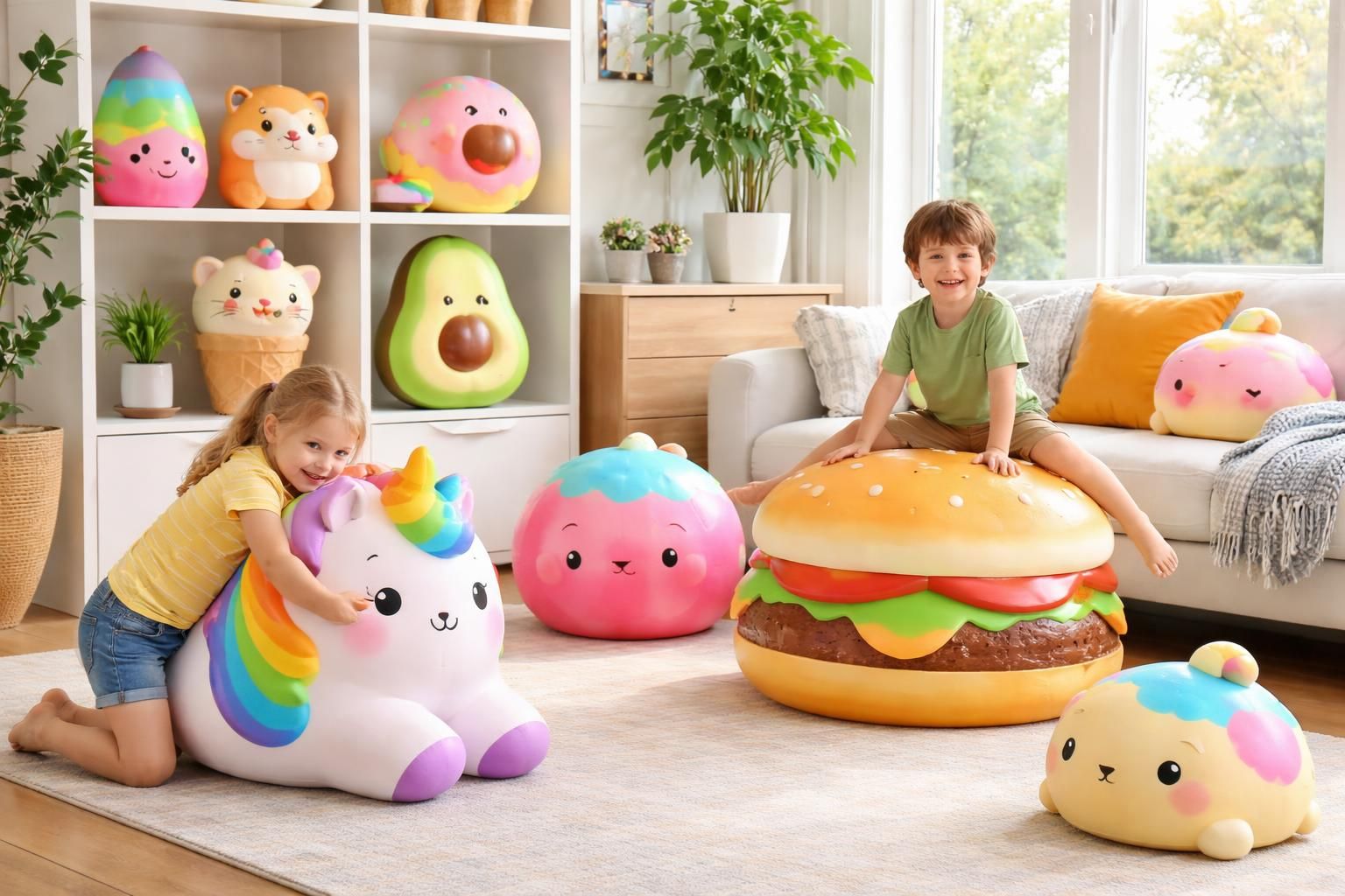 Les squishies géants : jouets, décorations ou les deux ?