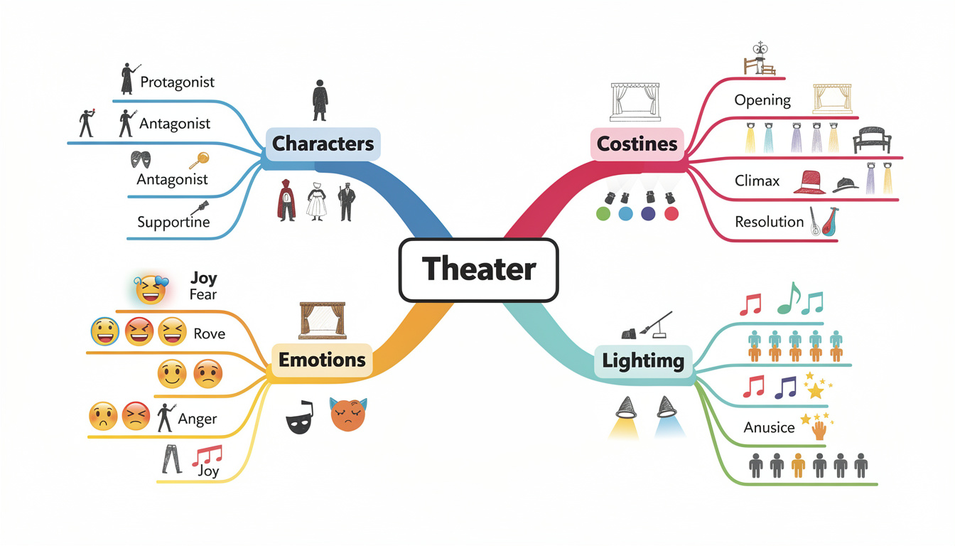 découvrez comment créer une carte mentale du théâtre pour vos auteurs préférés et impressionnez vos amis avec une présentation originale et captivante.