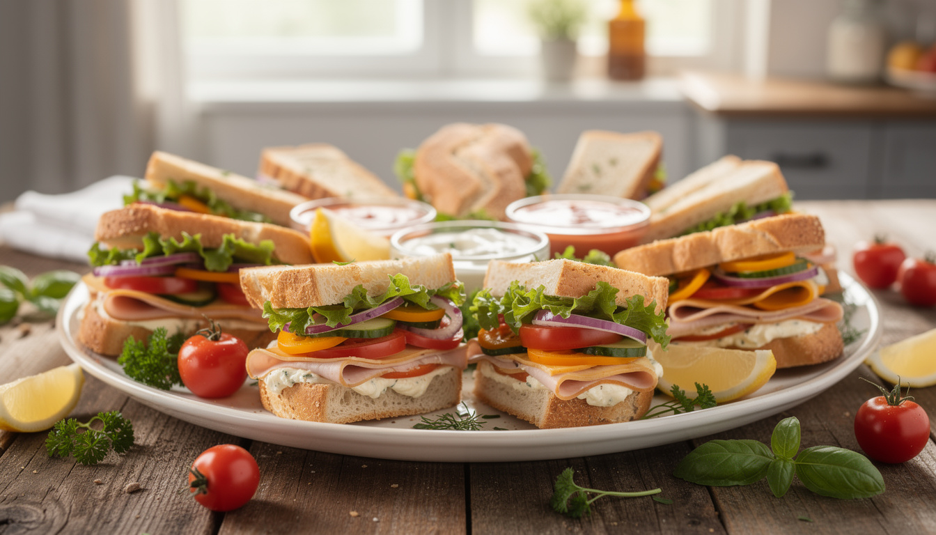 découvrez l'expérience gustative unique avec notre assortiment de mini sandwiches faits maison, alliant fraîcheur et saveurs authentiques pour un plaisir inoubliable.