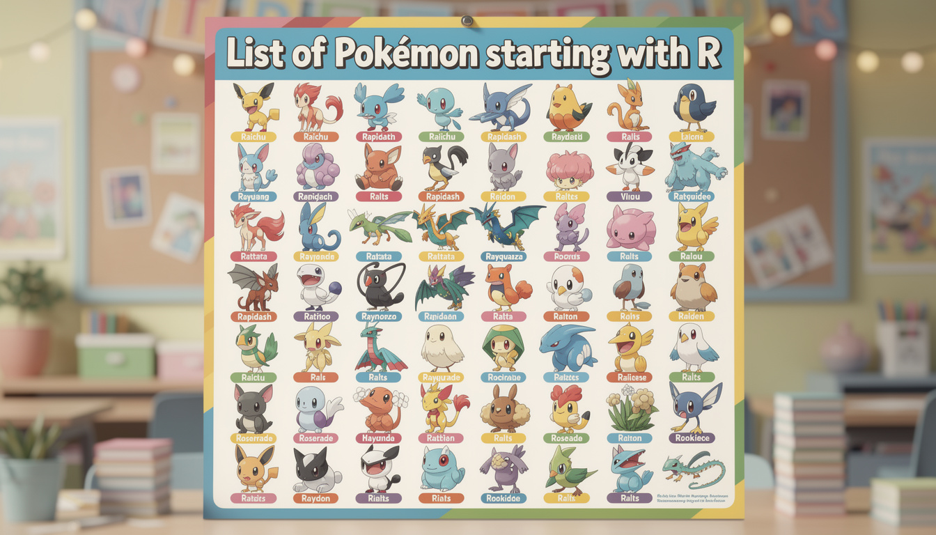 Personnage de Pokémon en R : découvrez notre liste des Pokémons en R