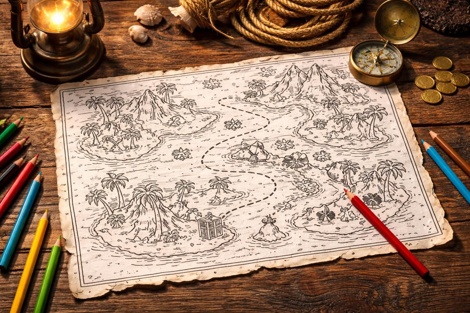 La carte au trésor à colorier : un outil parfait pour stimuler l&rsquo;imagination des enfants